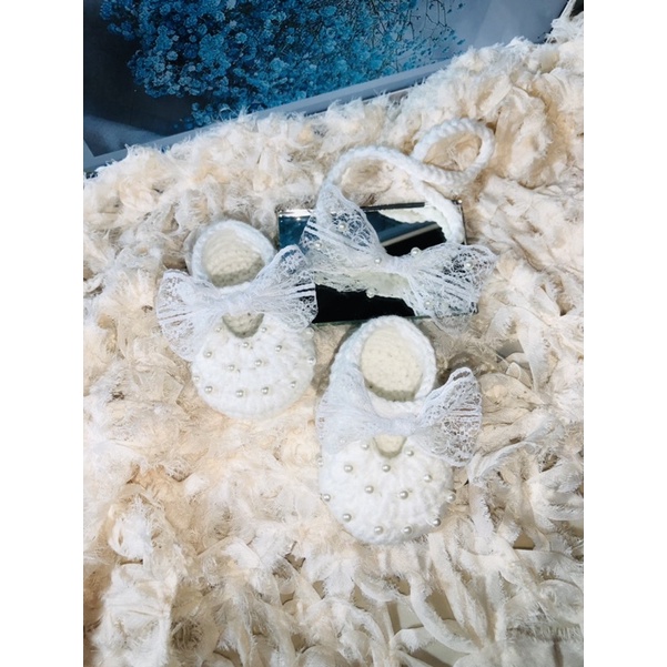 Giày len công chúa bé gái 0-18m