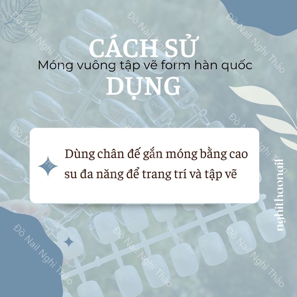 Móng mẫu vuông hàn quốc , móng giả tập sơn