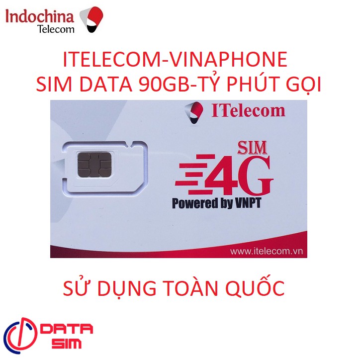 Sim thần tài 4G 90GB itelecom gọi vinaphone miễn phí có sẵn tháng đầu