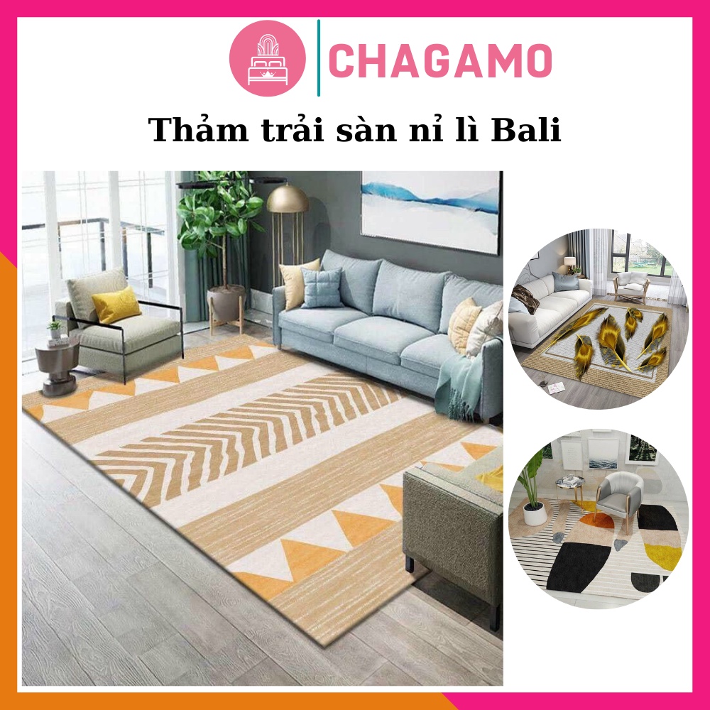 Thảm trải sàn nỉ lì Bali Thảm phòng khách size 2mx3m và 1m6x2m3 hàng có sẵn