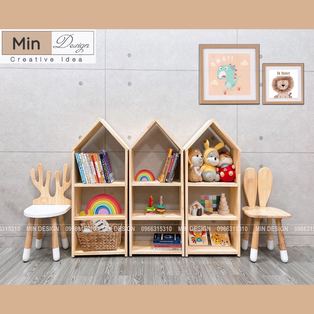 COMBO kệ gỗ đồ chơi,sách vở cho bé Montessori,kệ đa năng trang trí phòng học,phòng ngủ MINDESIGN,gỗ tự nhiên nhập khẩu!