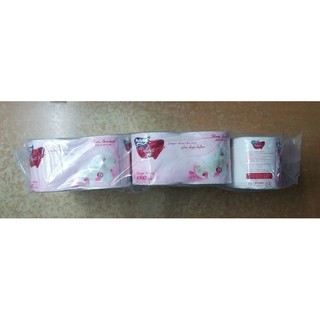 Bịch 10 cuộn giấy vệ sinh cao cấp Pulppy Velvet Flora Scented hồng (mùi hương dịu nhẹ)