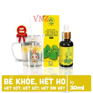 [TẶNG LY CHIA VẠCH] Dầu Húng Chanh Minion, Siro Ho Cho Bé, Dứt Ho, Bay Đờm, Hết Khản Tiếng, Vị Thơm Ngon Dễ Uống