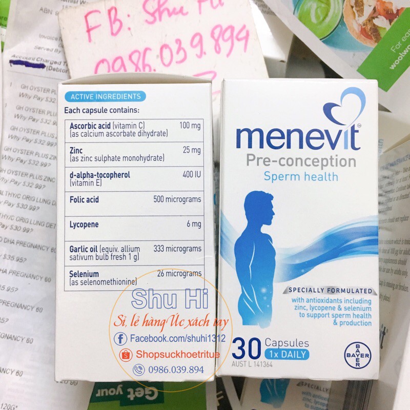 Viên Uống Menevit Nâng Cao Chất Lượng Tinh Trùng, Lọ 30 viên và 90 Viên Của Úc | BigBuy360 - bigbuy360.vn