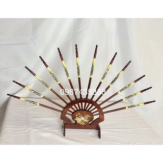 Bộ 6 đũa thờ rồng kệ gỗ (phụ kiện đồ thờ)