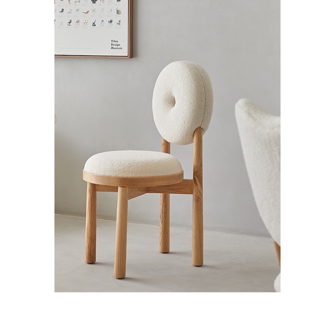 Ghế ăn tựa lưng Boba Chair vải cashmere và gỗ cao cấp phong cách Bắc Âu