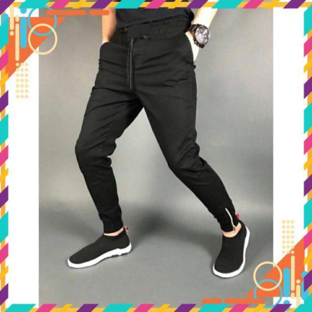 [Mặc Bao Đẹp] [NAM] Quần Jogger Kaki Khóa Zip hàng có sẵn form 45-90kg TD HT