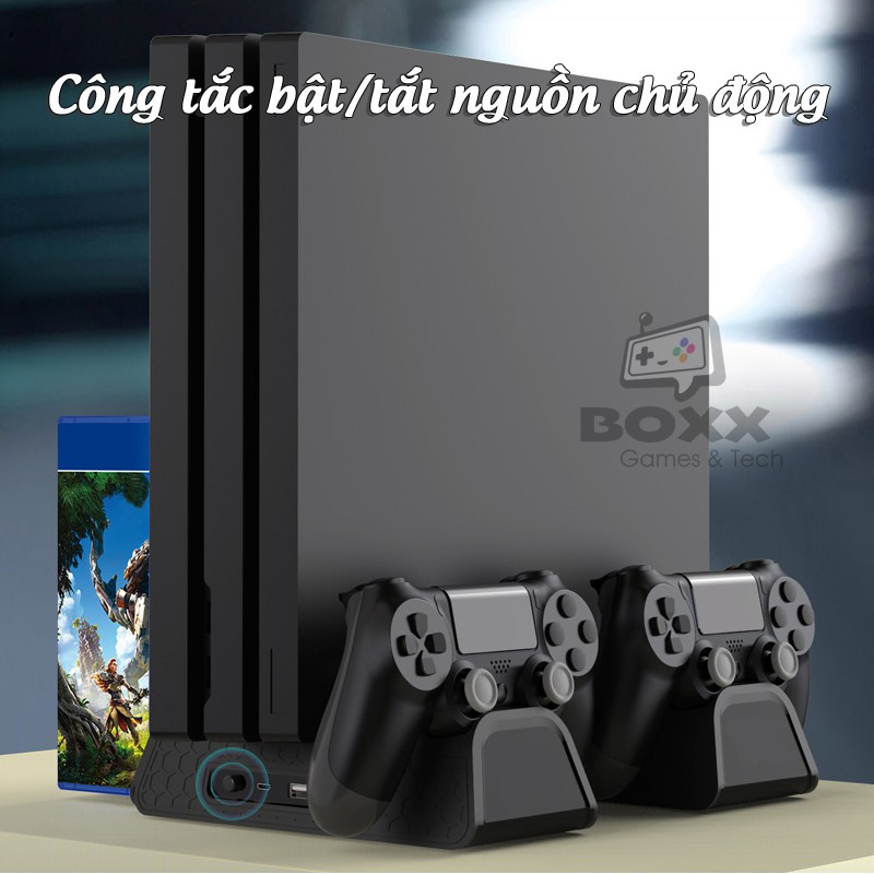 Đế tản nhiệt cho máy PS4 Slim/Pro All in One, chân đế đứng làm mát cho máy PS4 chính hãng Dobe | WebRaoVat - webraovat.net.vn