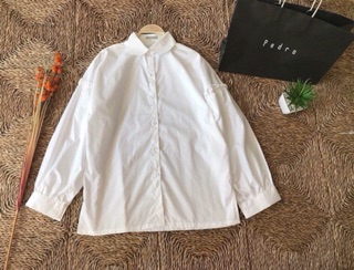 Sơ mi tay phồng cổ sen