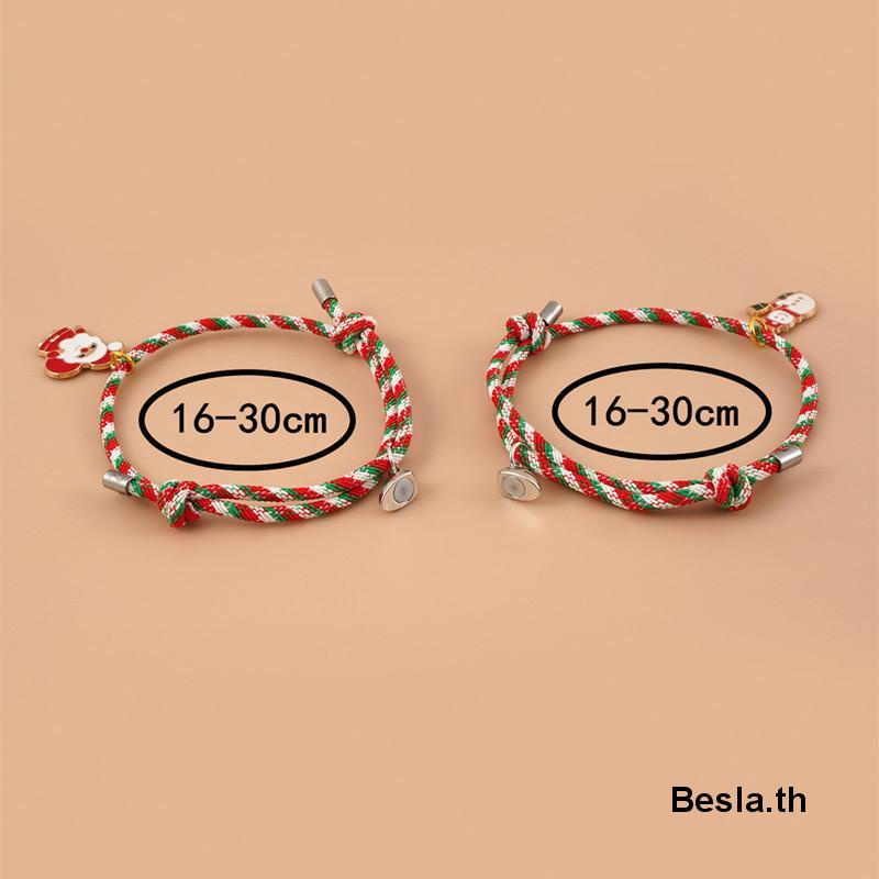 ✨✨Vòng Tay Giáng Sinh Nam Châm Hình Ông Già Noel Trái Tim Cho Bạn Gái