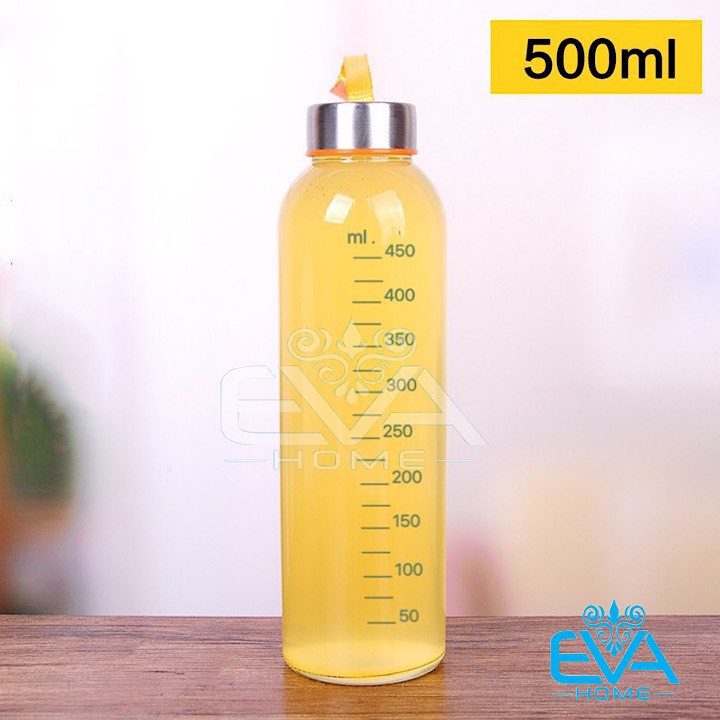 Bình Đựng Nước Thuỷ Tinh Chia Vạch Đo Lường 450 Ml Có Dây Xách Tiện Lợi | BigBuy360 - bigbuy360.vn