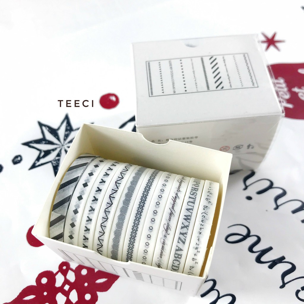 <Ảnh Thật Shop Chụp> Lẻ 1 Cuộn Washi Tape Mini 5mm DIY Trang Trí Bullet Journal, Nhật Ký, Sổ Lưu Niệm Teeci678