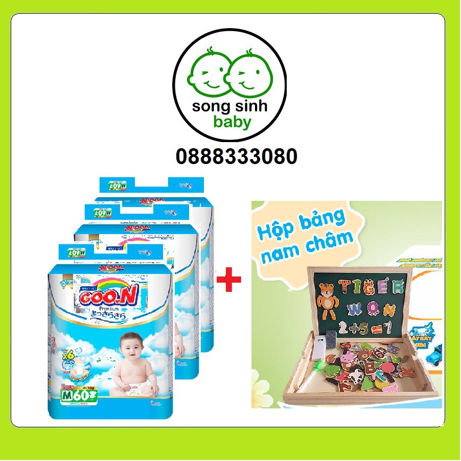 Tã Quần/ Dán Goon Premium mẫu mới NB70-S64-M60-L50 + bảng nam châm
