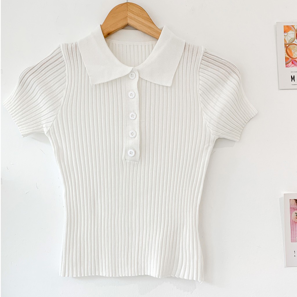 ÁO LEN DỆT KIM NGẮN TAY CỔ POLO - ATN117 | BigBuy360 - bigbuy360.vn