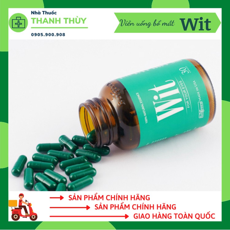 WIT, Viên Uống Bổ Mắt, Bảo Vệ Võng Mạc Và Thủy TinhThể, Giảm Mờ, Mỏi Mắt, Chai 30 Viên