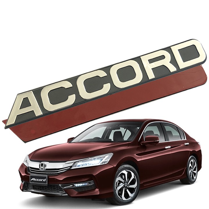 Tem logo nổi Accord dán trang trí đuôi xe Honda Accord