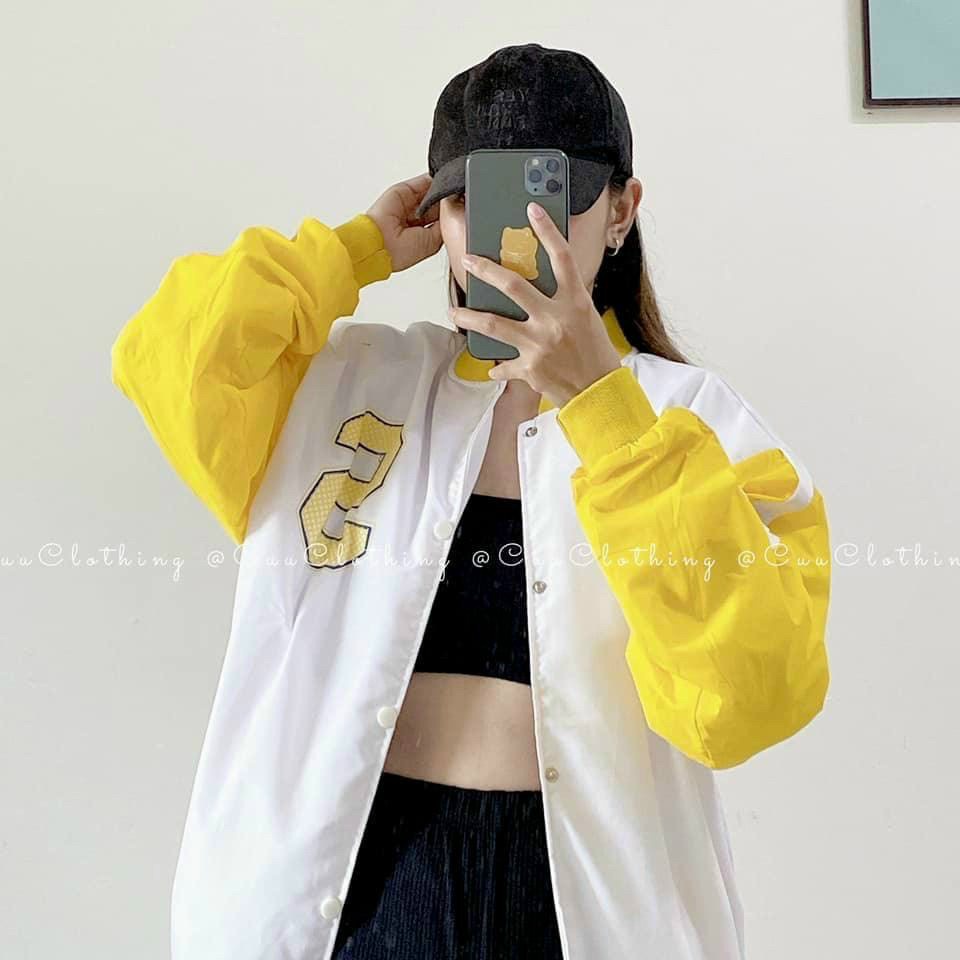 Áo khoác nữ - áo khoác dù 2 lớp bomber form rộng phối màu