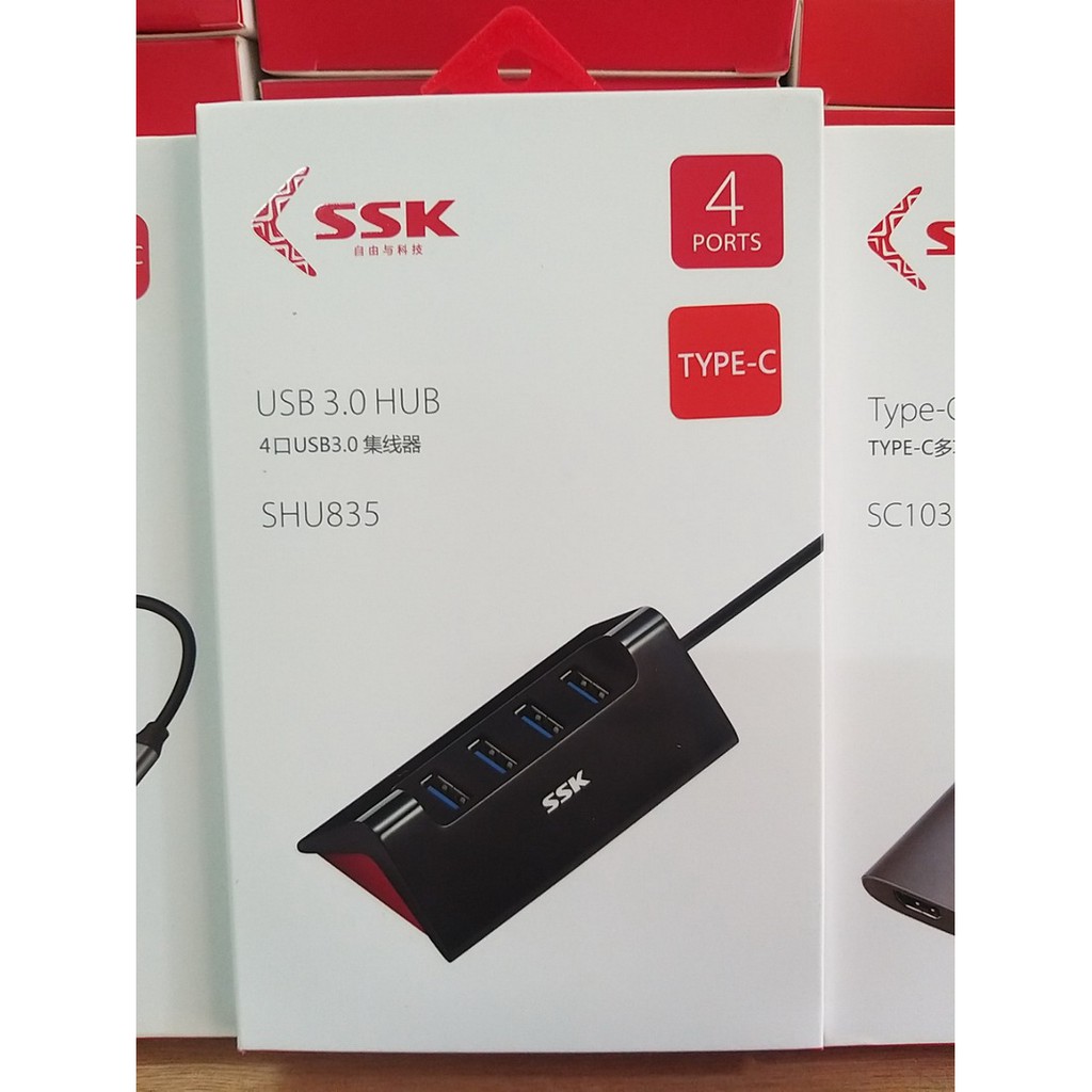 HUB type-c – kết nối ra 4 cổng USB 3.0 – SHU835 cao cấp tặng kèm túi bảo vệ