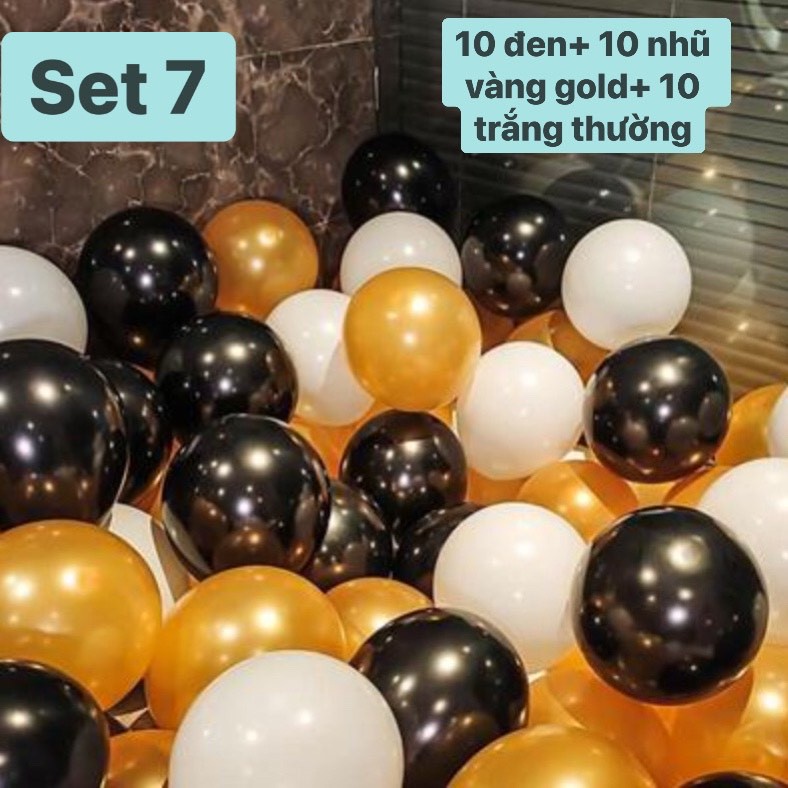 Bóng mix màu trang trí sinh nhật .( set 30 bóng ) .
