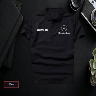 Áo polo đen in logo thể thao