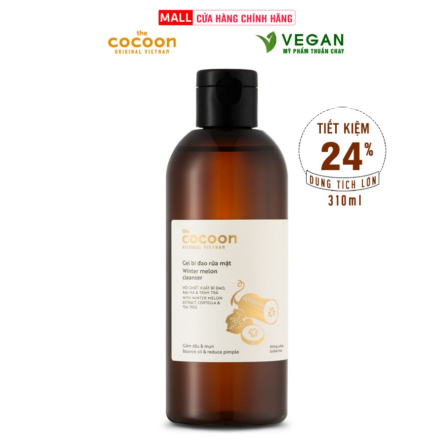 Gel bí đao rửa mặt cocoon 310ml thuần chay