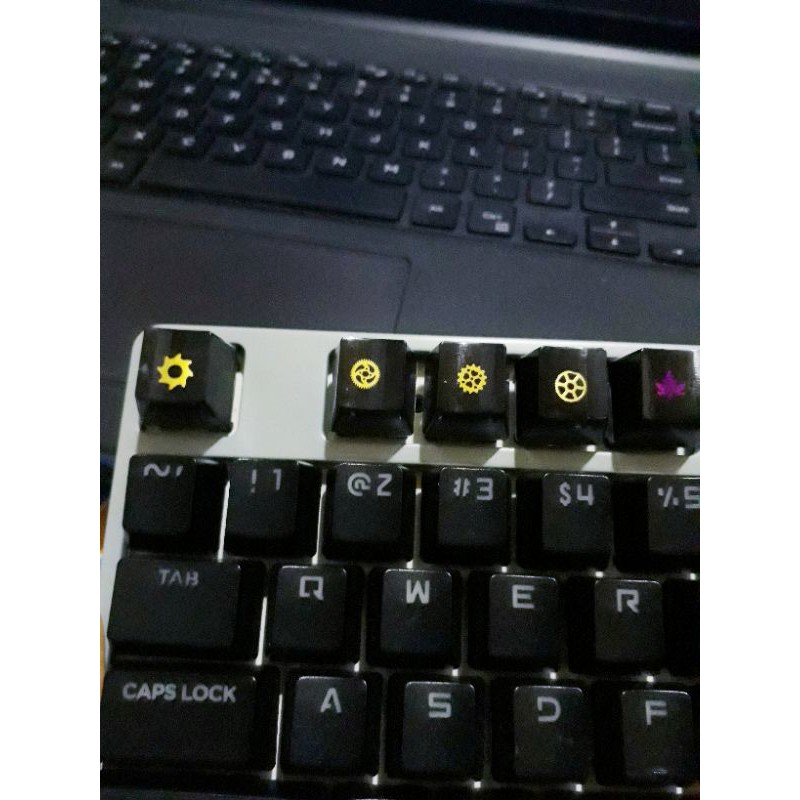 [Mã ELORDER5 giảm 10k đơn 20k] Keycap họa tiết bánh răng vàng trang trí bàn phím gaming (ảnh thật)