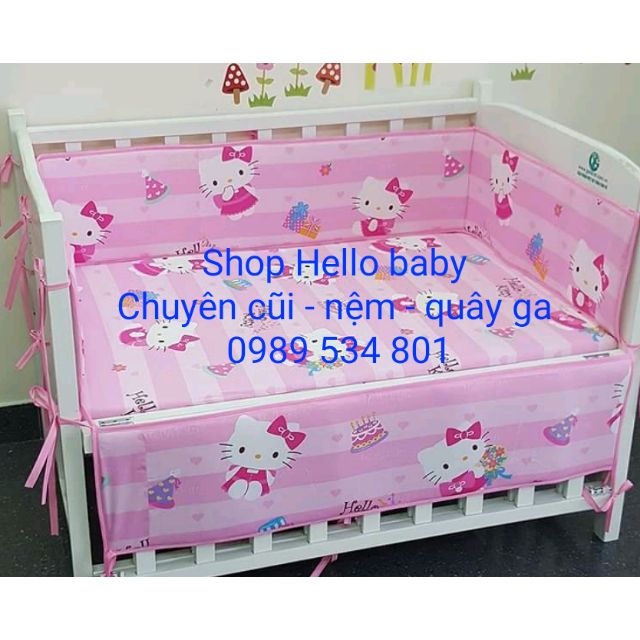 Trọn bộ Nệm - Quây - Ga dùng cho cũi cho bé
