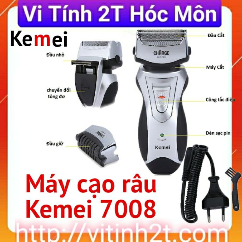 Máy cạo râu 2 lưỡi kép Kemei 8007 - Dễ đẩy không nhai