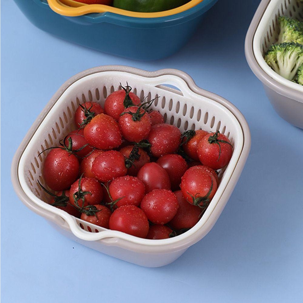 IVORY Rổ Rửa Trái Cây Bằng PP Hai Lớp Ráo Nước Đa Năng