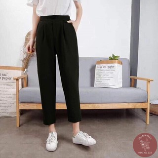 Quần Baggy Nữ [FREESHIP] Quần Baggy Đũi Vải Mềm Mịn Dễ Phối Đồ, Chất Vải Dày Dặn