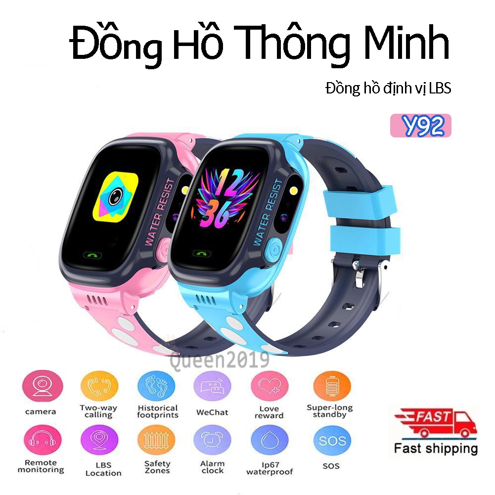 Đồng hồ định vị thông minh Y92/Y88/Y95 cho trẻ em - Hỗ trợ tiếng Việt, Kháng nước IP67 smartwatch