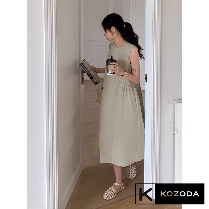 Đầm váy babydoll sát nách 4 màu chất mát kozoda D22