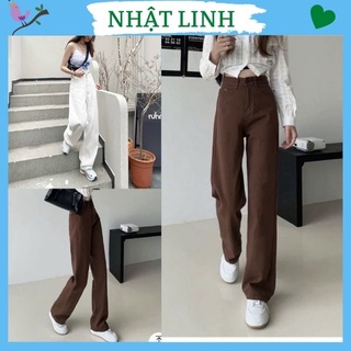 Quần jeans nữ ống rộng NHẬT LINH quần bò nữ ống đứng chất jeans cao cấp - Q680