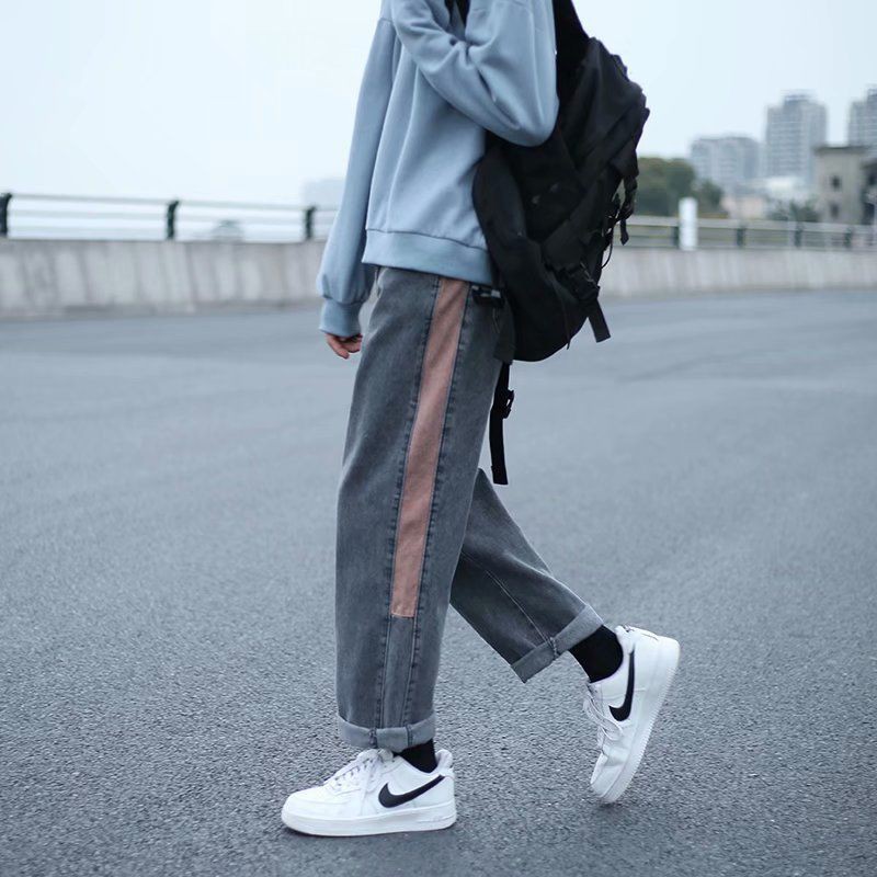 Men jeans Wide Leg denim pant Loose Straight Baggy men's jeans Streetwear Hip Hop casual Skateboard pants S-5XL Neutral trousers Summer thin jeans men's loose wide legs show thin Japanese students' versatile trend straight tube ruffian handsome daddy pant