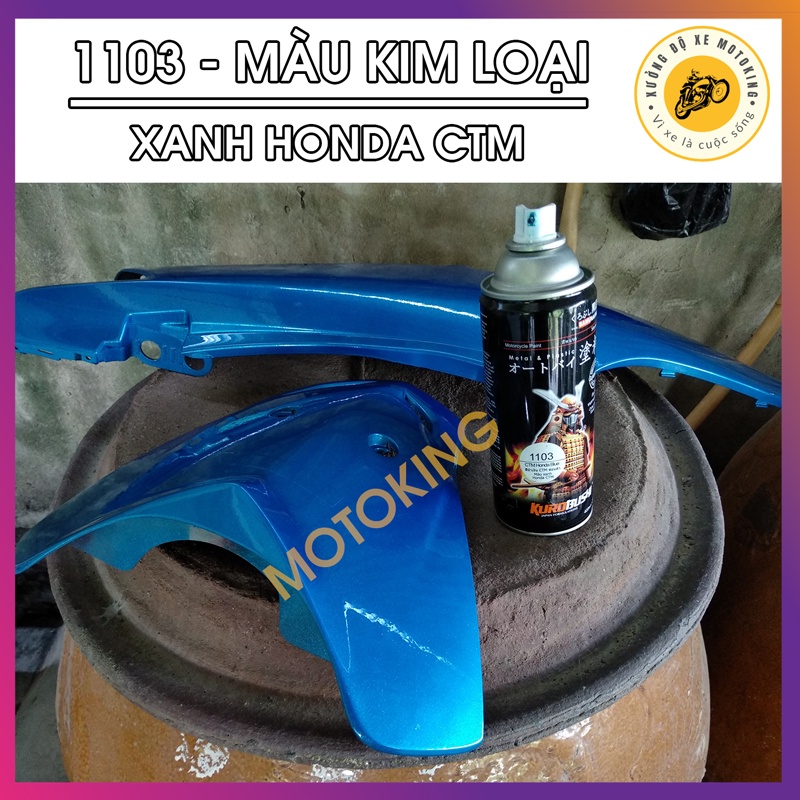 Combo Sơn Samurai xanh kim loại Honda CTM 1103**  loại 2K chuẩn quy trình độ bền 5 năm gồm 2K04 - 124 - 1103 - 2K01