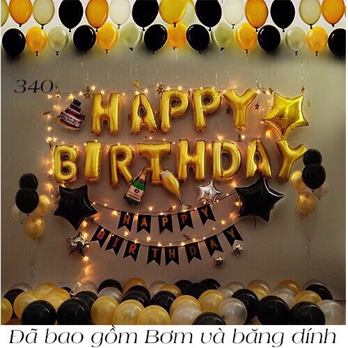 [Ảnh thật] Set trang trí sinh nhật lung linh HPBD (COMBO 70)