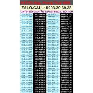 SIM VIETTEL 10 SỐ  ĐẸP- Phong Thủy -Tam Hoa - Gánh đẢo giá 499k