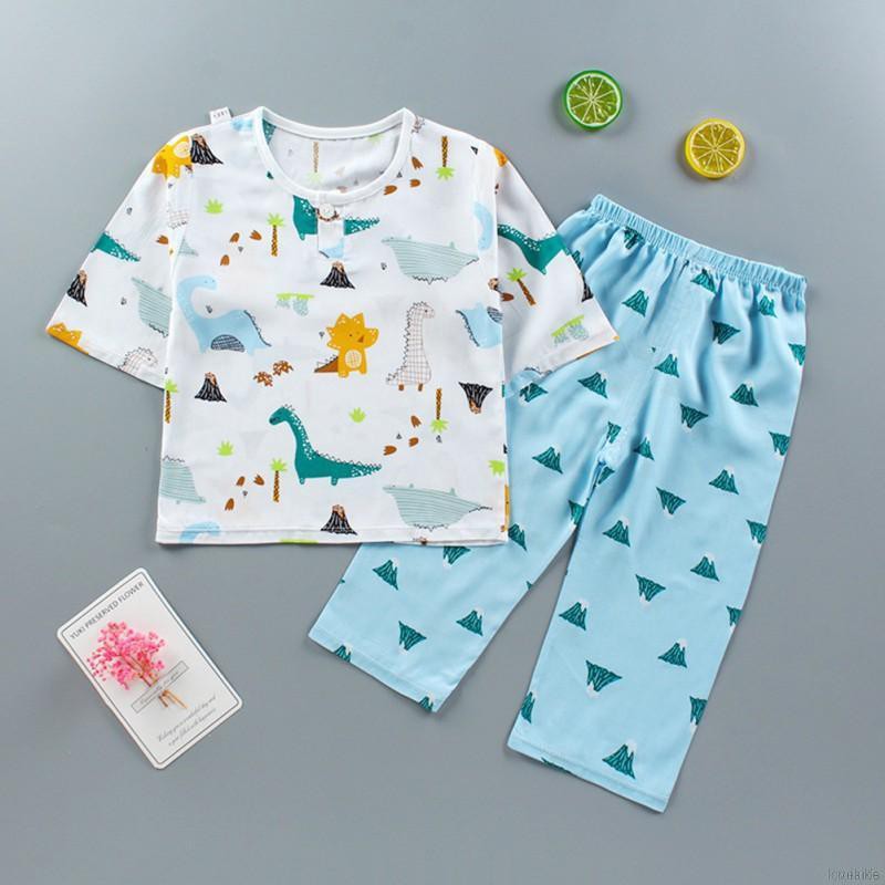 Bộ Đồ Ngủ Pijama Dài Tay In Hoạt Hình Cho Bé Từ 3-9 Tuổi