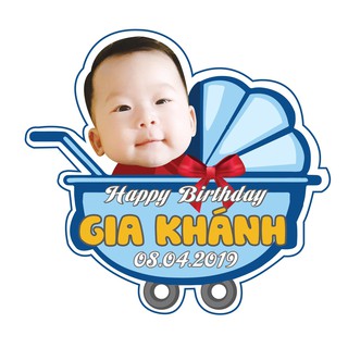 Biển tên sinh nhật bé kèm chibi