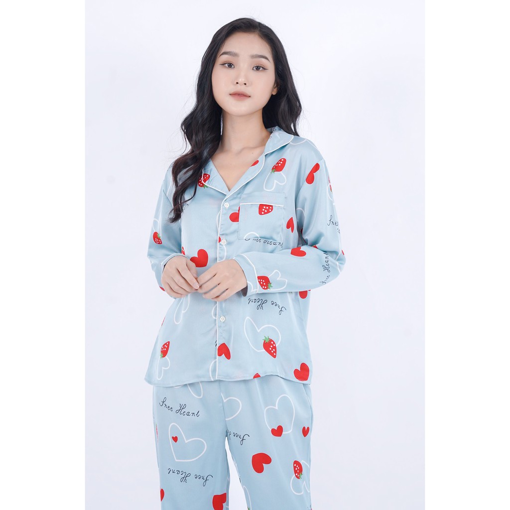 Bộ pijama lụa hình tay dài quần dài | BigBuy360 - bigbuy360.vn