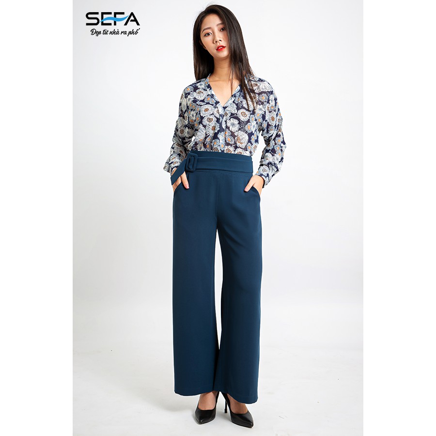 Quần ống rộng SEFA thắt đai cách điệu thanh lịch SFT2002