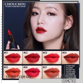 Son thỏi lì sang trọng, bảng màu tuyệt đẹp Chou Chou The Great Desire Matte Rouge