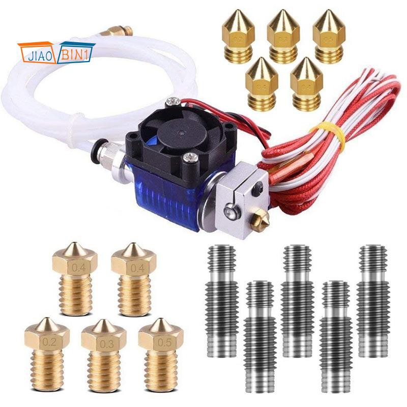 Set 10 Đầu Phun V6 J-Head Kèm 5 Vòi Phun 1.75mm Bằng Thép Không Gỉ Cho Máy In 3d V6 Makerbot Reprap