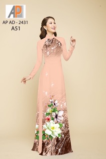 Vải áo dài hoa sen