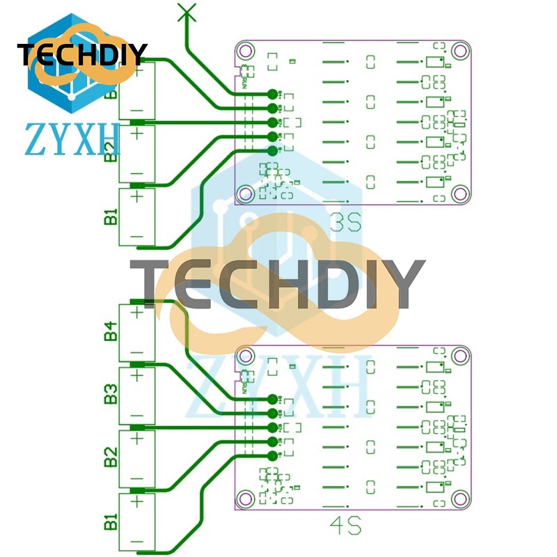 Bảng Mạch Cân Bằng Năng Lượng Pin Li-ion 1.2A 3S 4S 1.2A Lipo Li-ion
