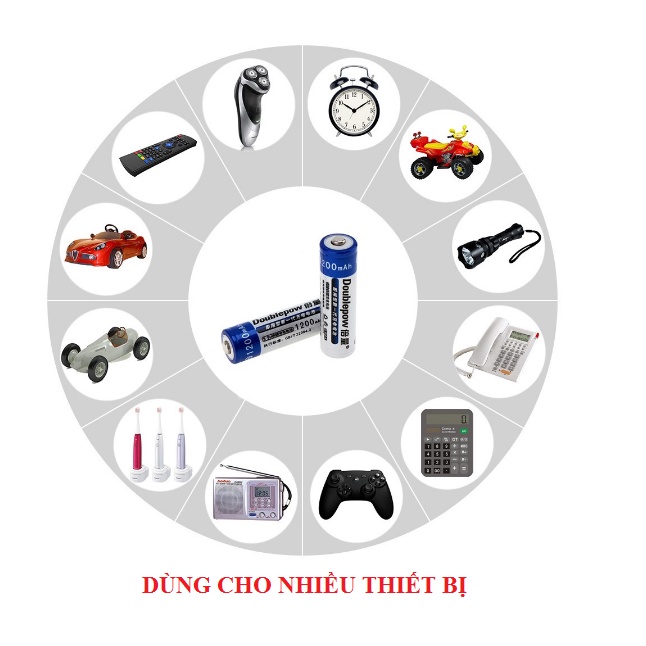 Bộ 4 Viên Pin Tiểu Sạc AA Doublepow Dung Lượng Cao 3000 mAh Dùng Cho Đồ Chơi, Máy Ảnh, Mic Hát Không Dây, Đèn Pin