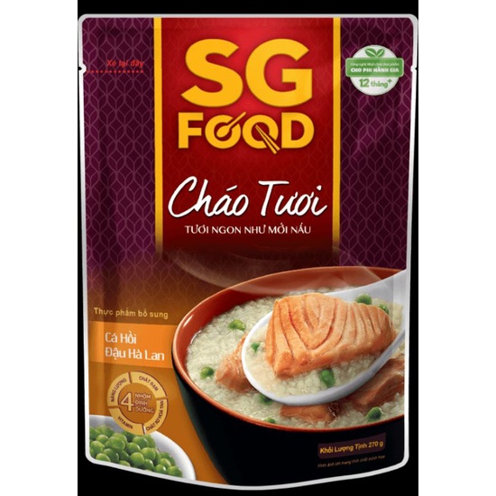 Cháo Tươi SG Food 270g Cá Hồi Đậu Hà Lan