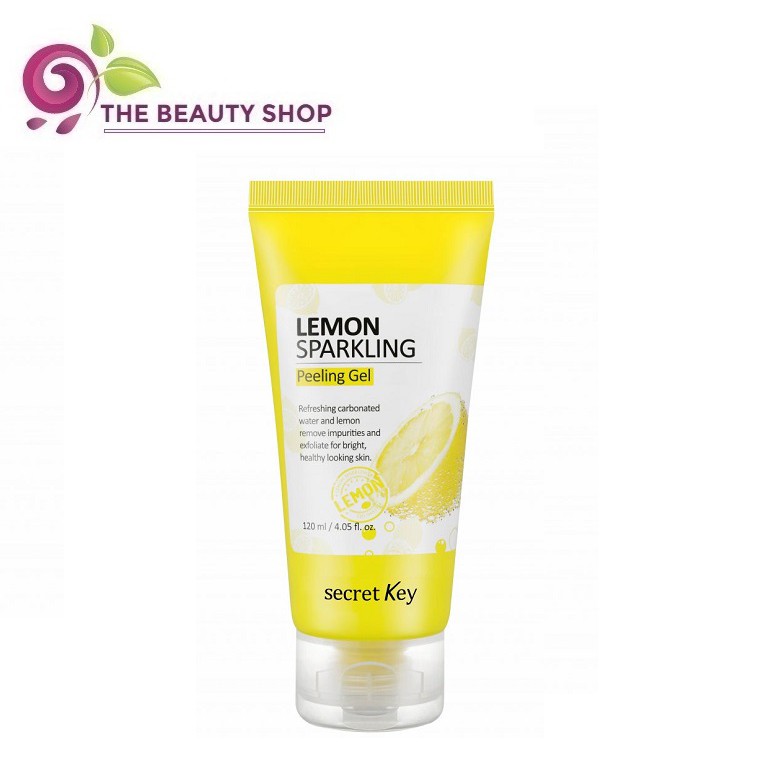 Gel tẩy da chết làm trắng sáng da chiết xuất chanh tươi Secret key Lemon Sparkling Peeling Gel 120ml