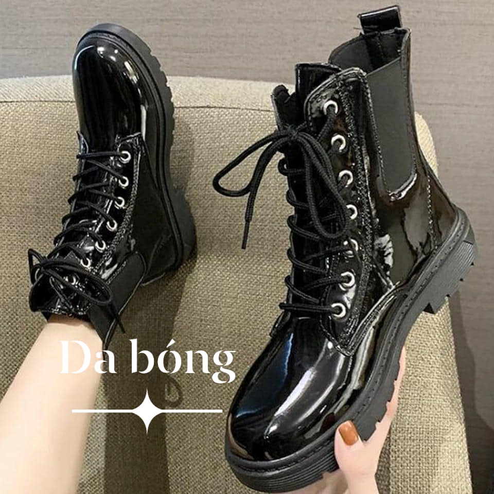 Boot Nữ Cao Cổ Đế Răng Cưa Phong Cách Hàn Quốc (Da Bóng và Da Lì) | BigBuy360 - bigbuy360.vn