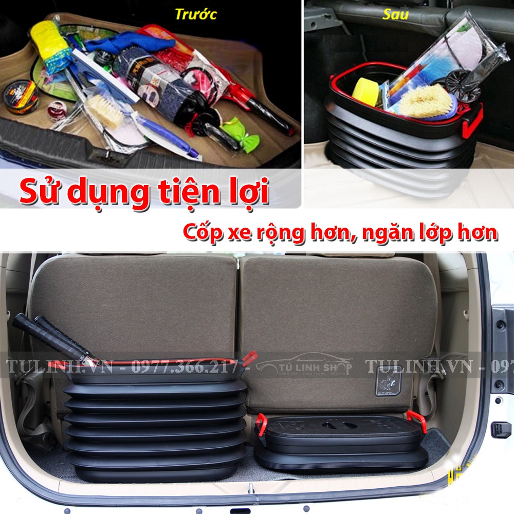 Thùng đựng đồ Ô Tô để cốp có thể gập gọn - dung tích 40L